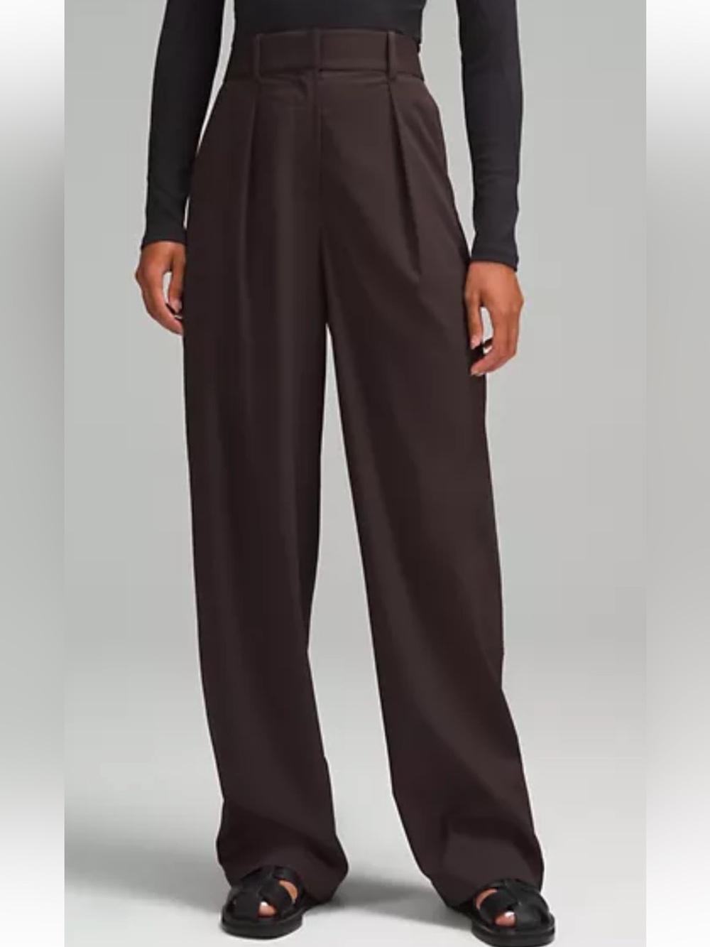 lululemon athletica Pleat-Front High Rise Trouser Sz-4 in Espresso